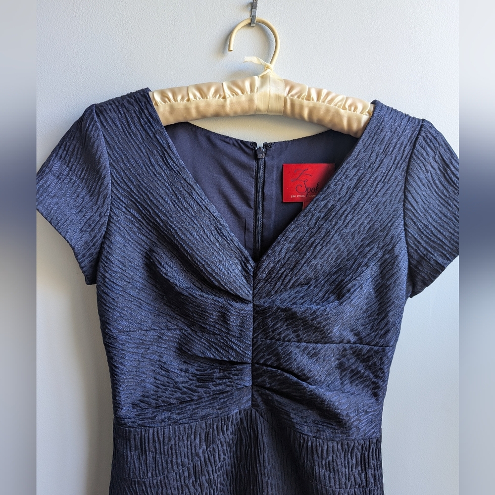 🎉HP🎉 EUC....Zac Posen Ruched Bodice Blue Dress Size 2 - Picture 3 of 9